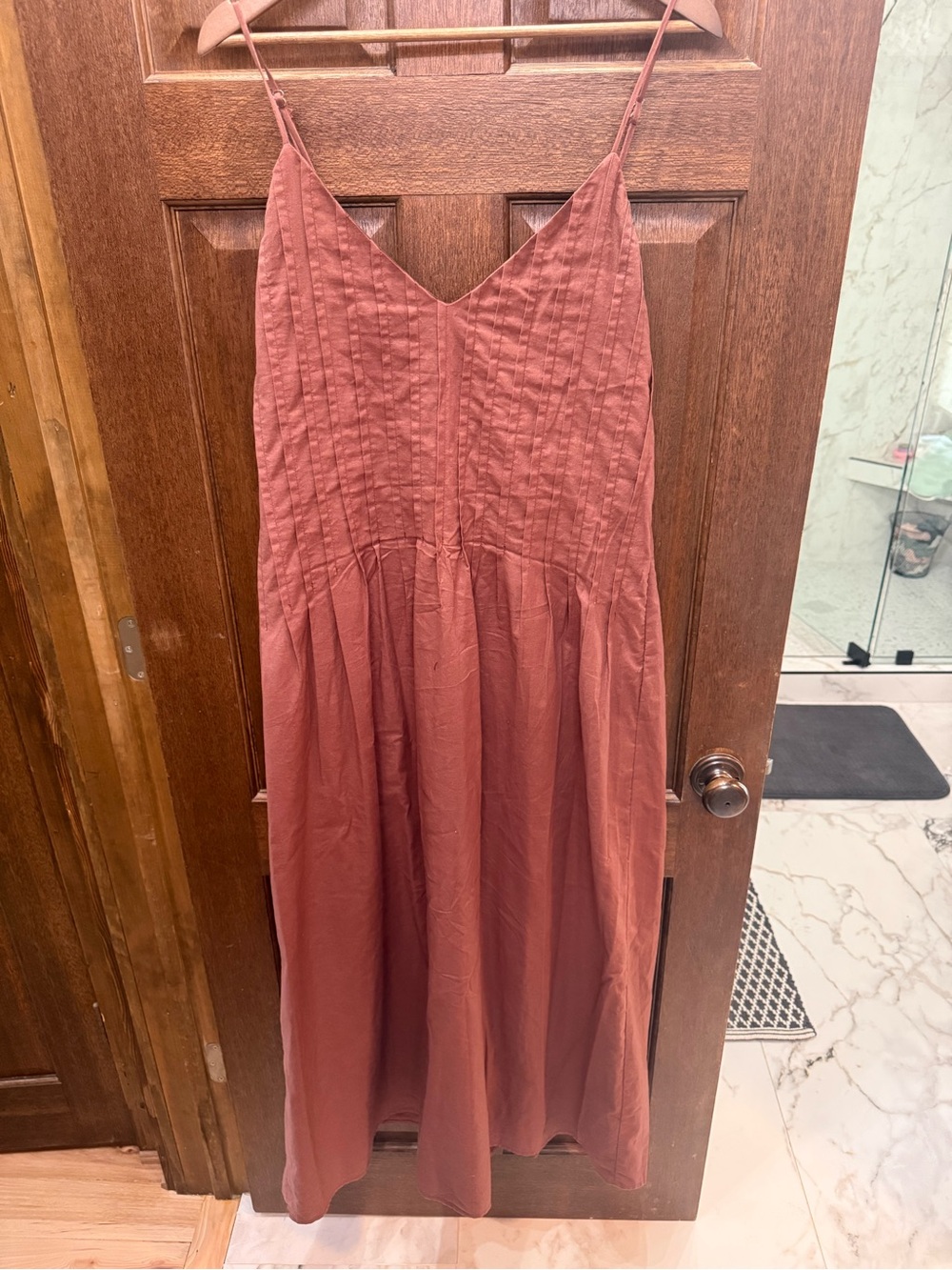 Petal & Pup Rust Terracotta Spaghetti Strap Midi Dress